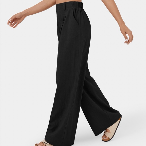 HALARA High Waisted Plicated Wide Leg Palazzo Cotton Pants NWT - Picture 2 of 7